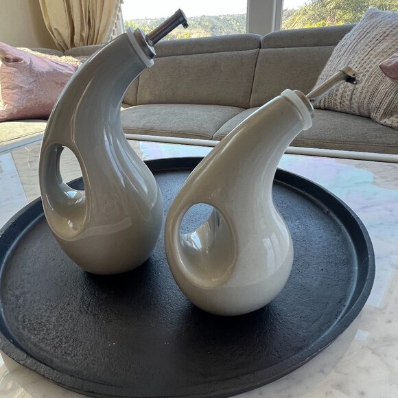 Rachael Ray Other - Rachael Ray 2-Piece Ceramic EVOO & Vinegar Bottle Set | Gray | Dispensing Bottle